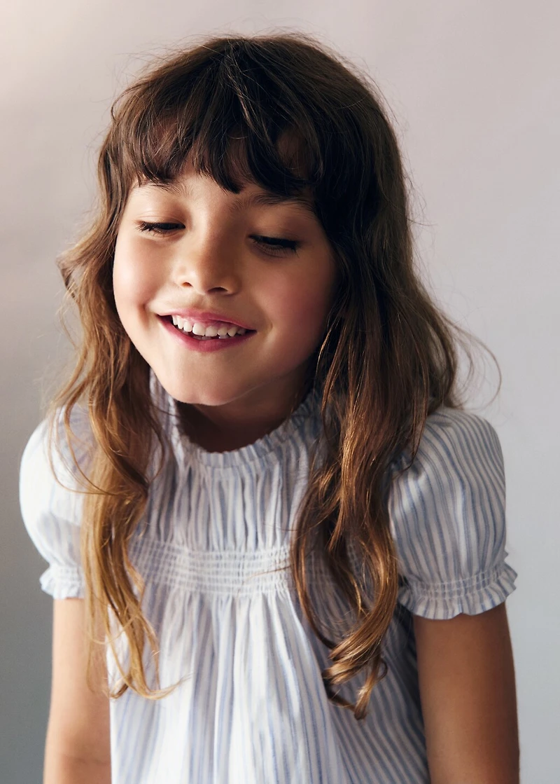 Ruched striped blouse