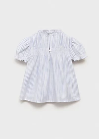 Ruched striped blouse