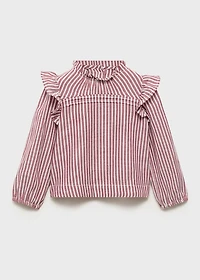 Ruffled stripe-patterned blouse