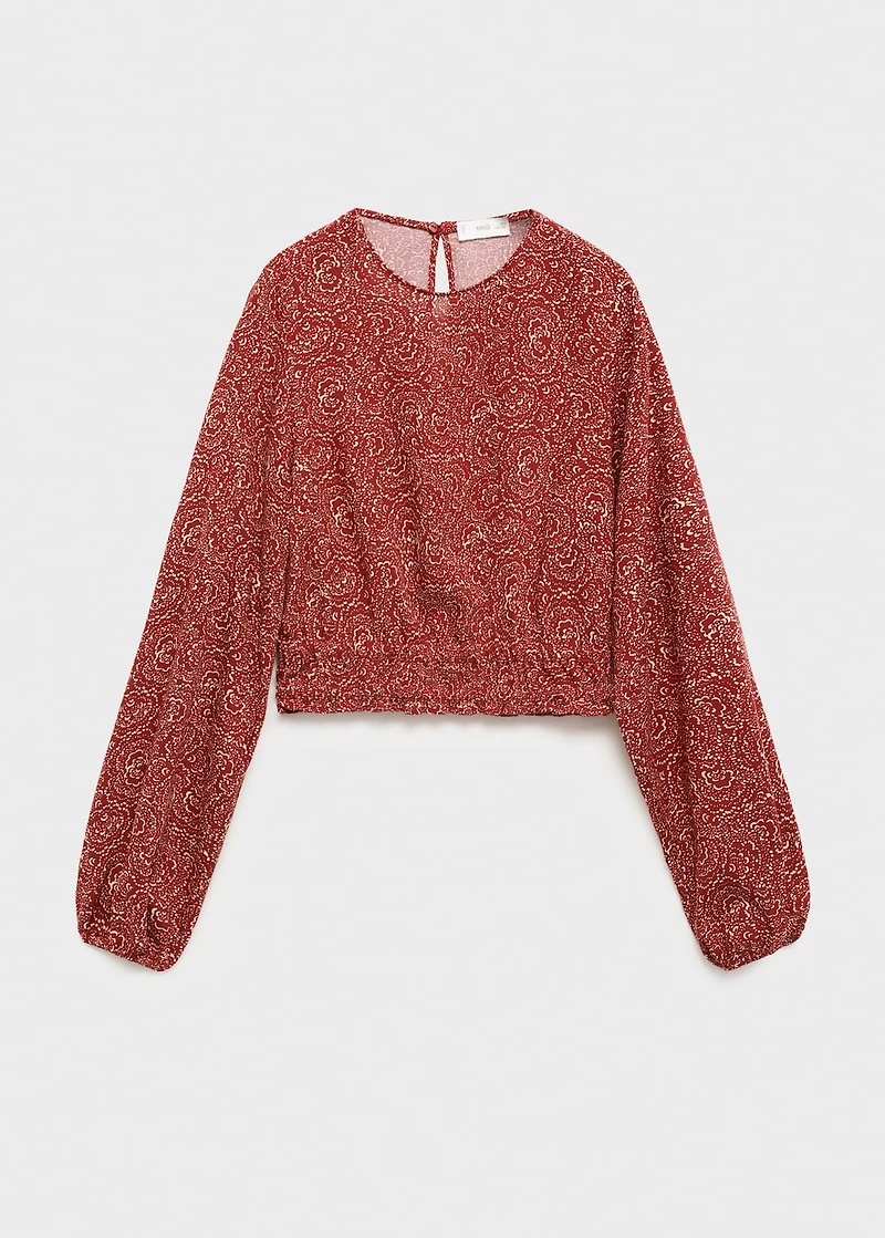 Printed puff sleeve blouse