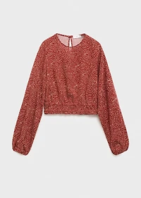 Printed puff sleeve blouse