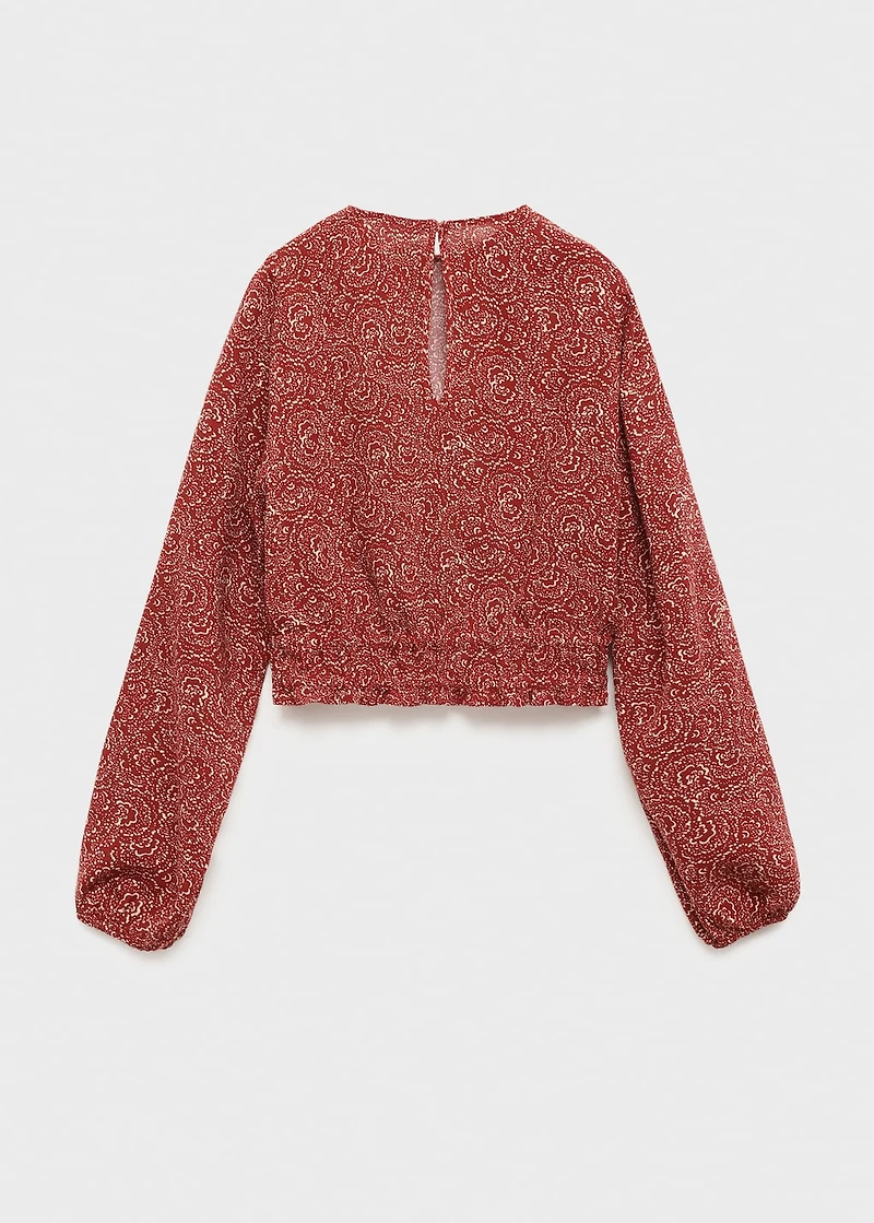 Printed puff sleeve blouse