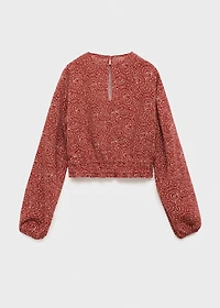 Printed puff sleeve blouse