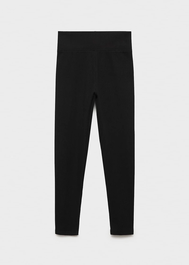 Cotton ribbed leggings