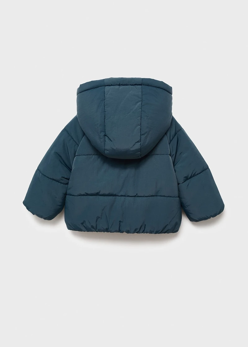 Anorak with shearling-effect hood