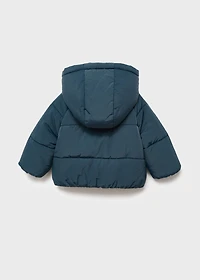 Anorak with shearling-effect hood