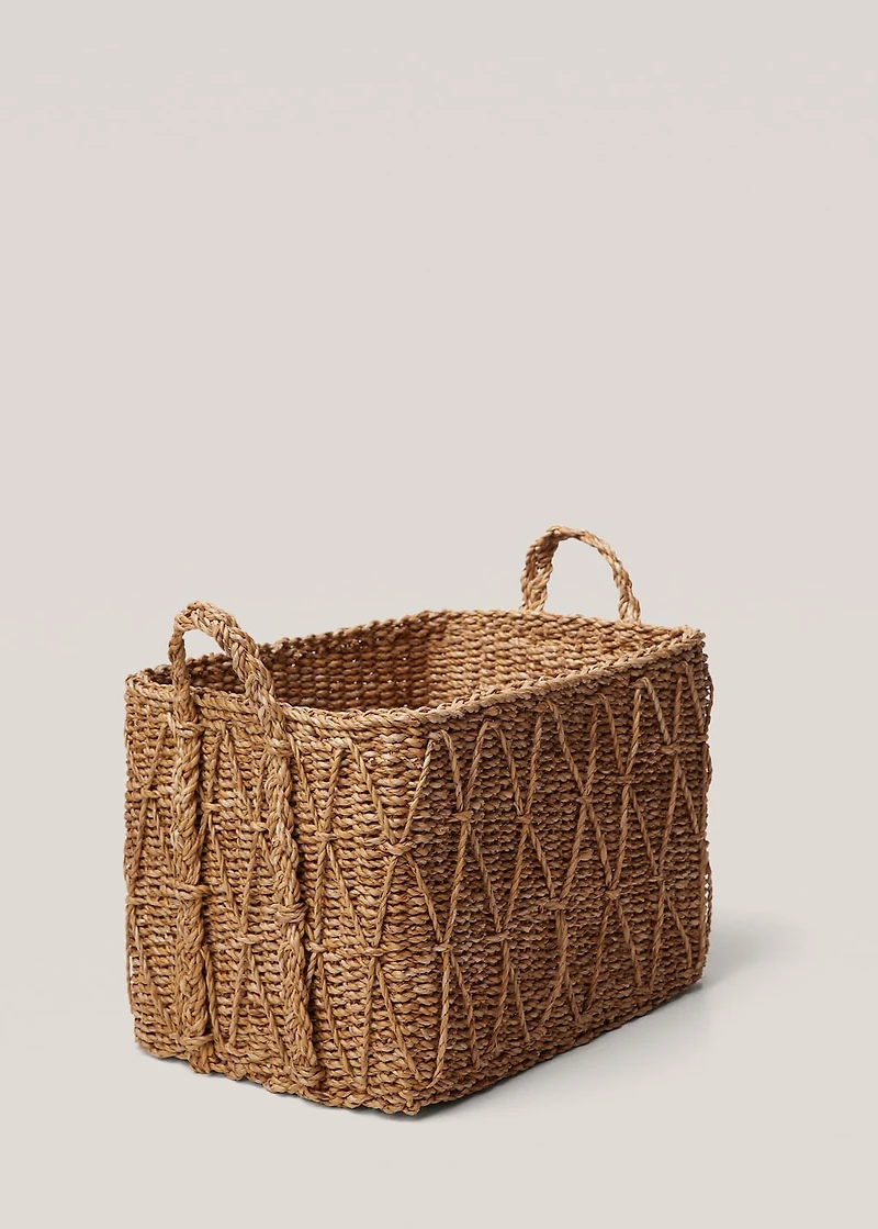 Medium square basket with handles