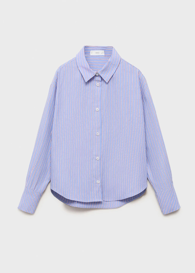 Striped cotton oversized shirt