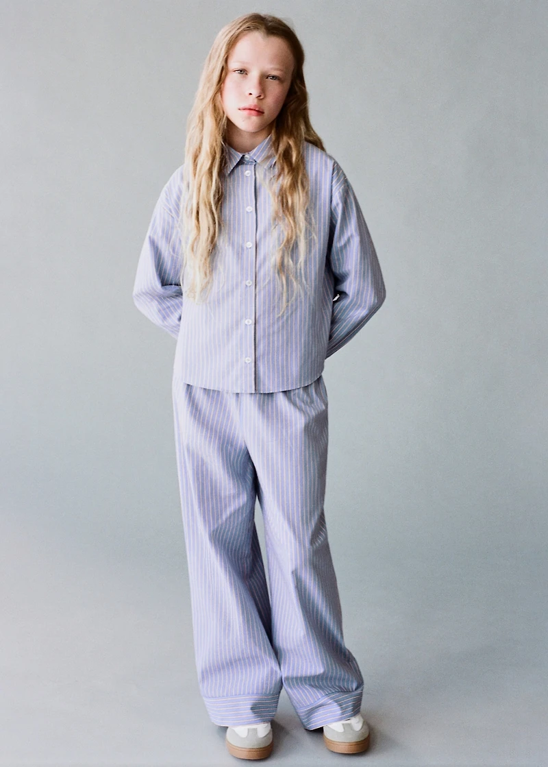 Striped cotton oversized shirt