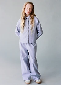 Striped cotton oversized shirt