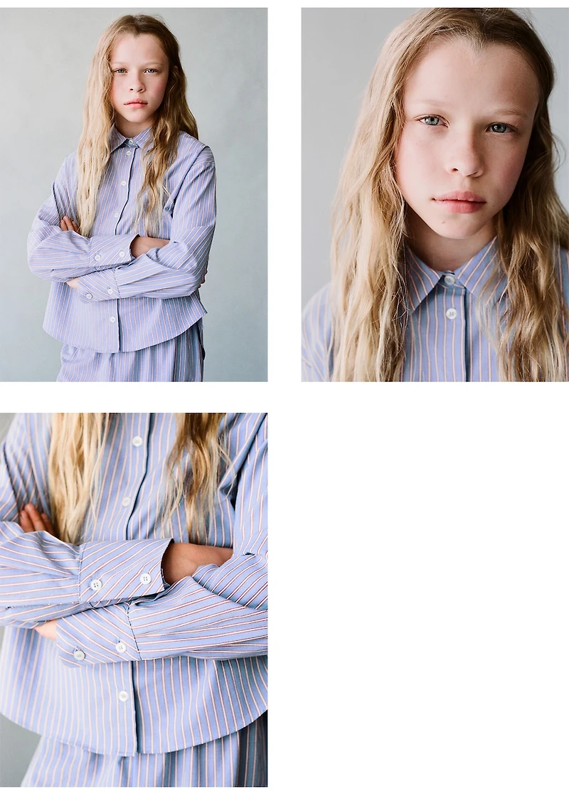 Striped cotton oversized shirt