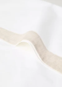 Cotton percale pillowcase with linen trim 45x110 cm