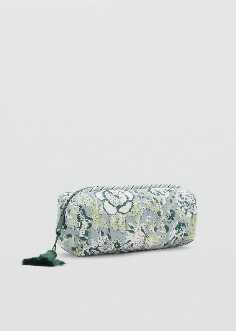 Floral-print pencil case