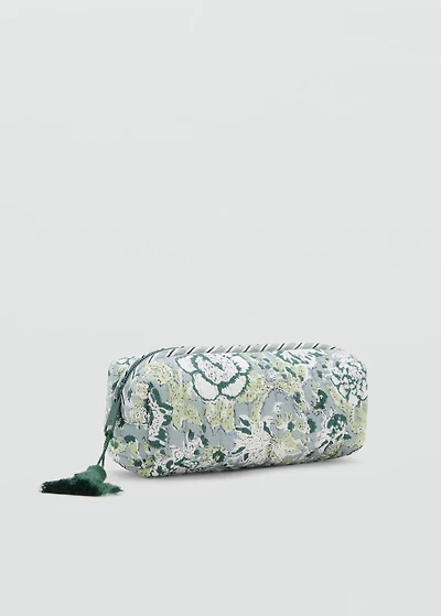 Floral-print pencil case