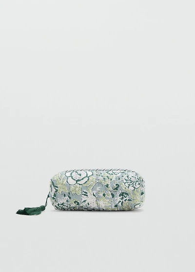 Floral-print pencil case