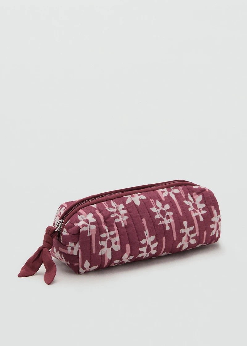 Floral-print pencil case