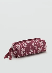 Floral-print pencil case