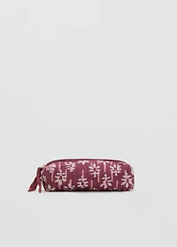 Floral-print pencil case
