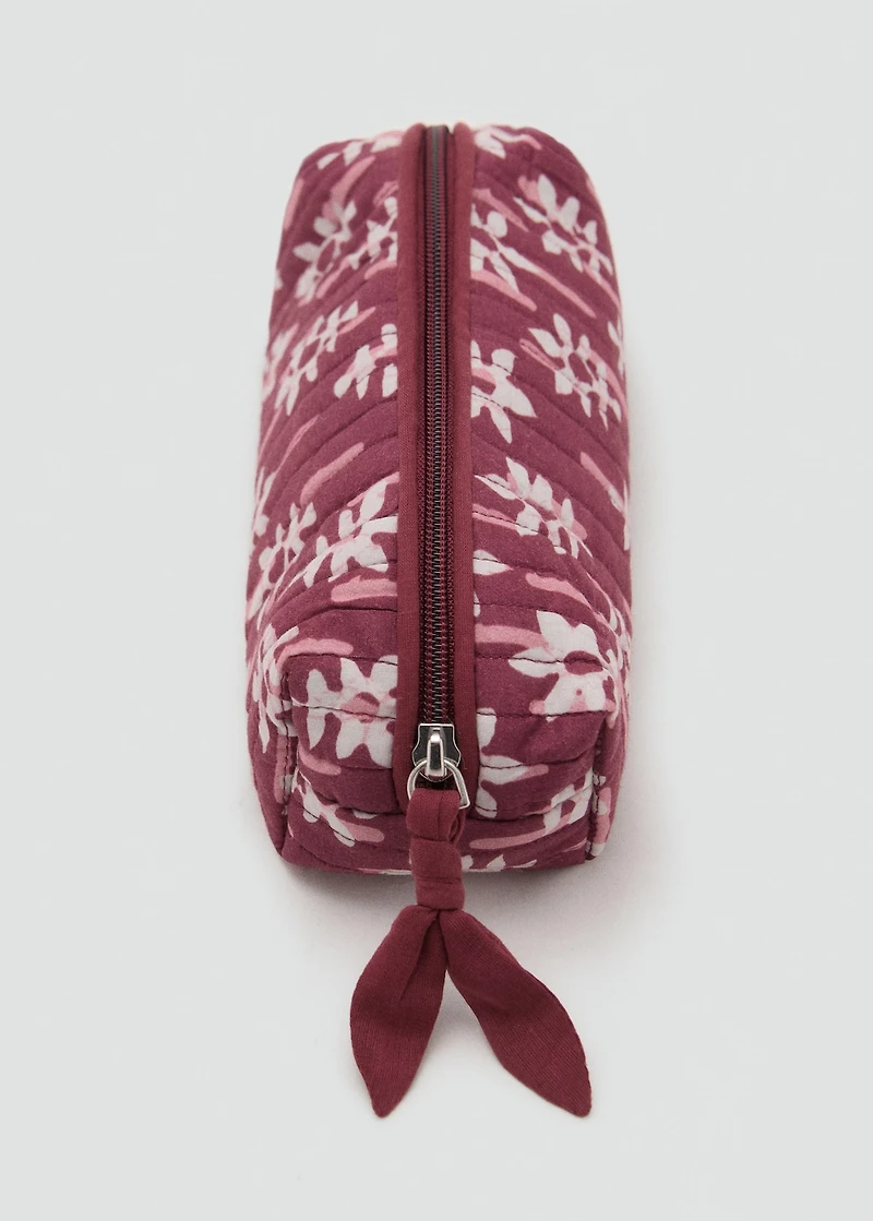 Floral-print pencil case