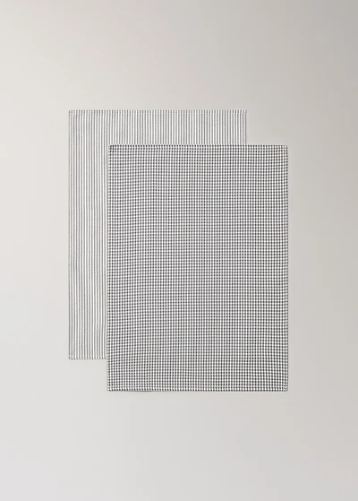 Check and stripe-print kitchen towels