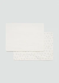 Cotton shawl with mini-flower print