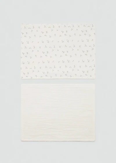 Cotton shawl with mini-flower print