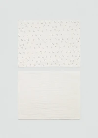 Cotton shawl with mini-flower print