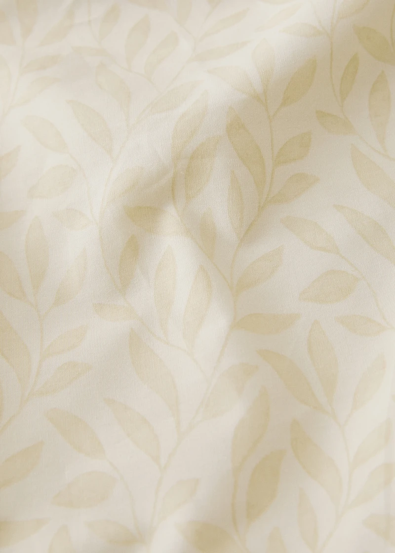 Percale cotton duvet cover with leaf print for 135/140 cm bed