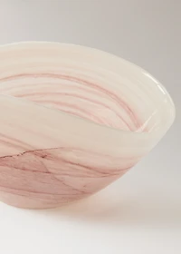 Alabaster-effect decorative glass bowl