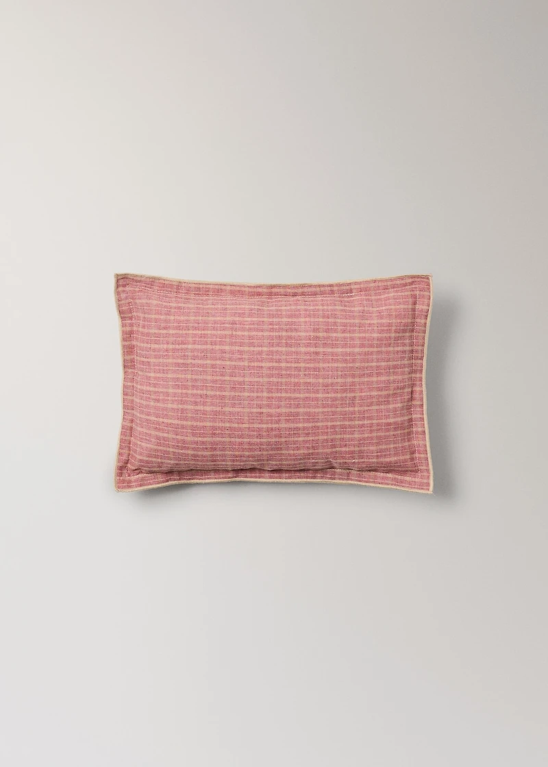 Children's cushion cover with checked pattern and overlock stitching 7.87x11.81