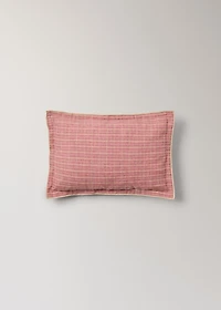 Children's cushion cover with checked pattern and overlock stitching 7.87x11.81