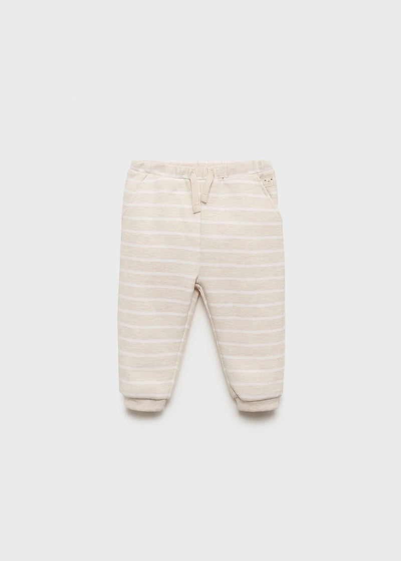 Striped joggers with drawstring