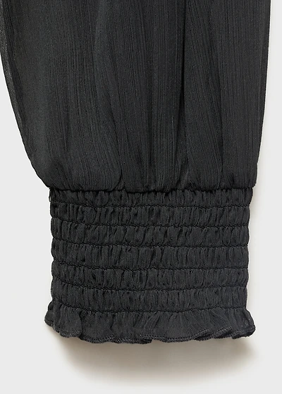 Strapless blouse with ruffled panel