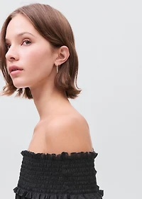 Strapless blouse with ruffled panel