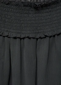 Strapless blouse with ruffled panel