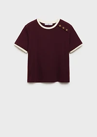 Buttoned cotton T-shirt