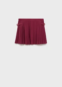 Pleated skirt with buckles