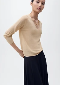 V-neck lurex sweater