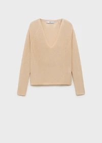 V-neck lurex sweater