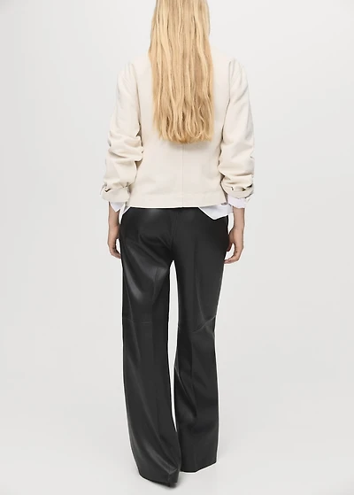 Denim barn jacket with contrasting collar