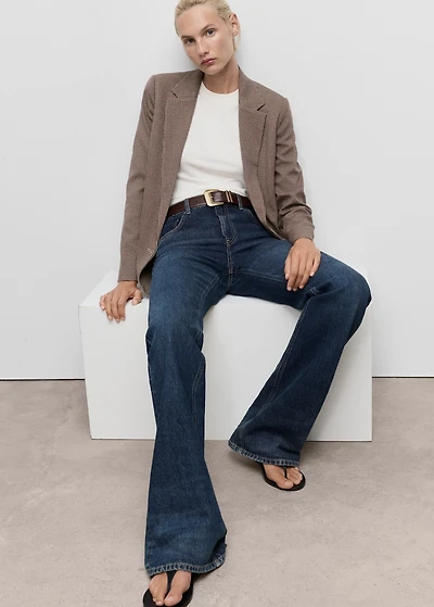 Double-breasted micro-houndstooth jacket