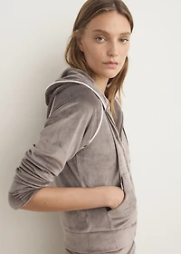 Velour sweatshirt with soft touch