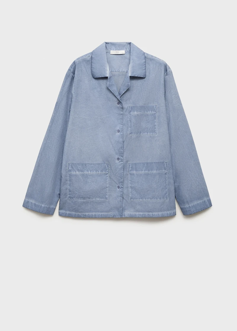 Garment-dyed cotton shirt