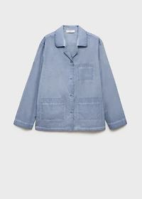Garment-dyed cotton shirt