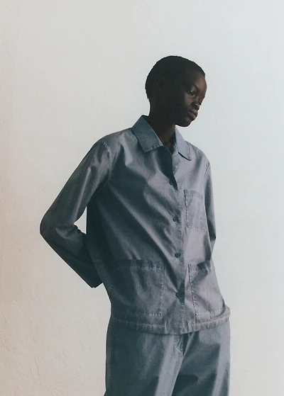 Garment-dyed cotton shirt
