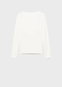 Rib-knit round-neck t-shirt