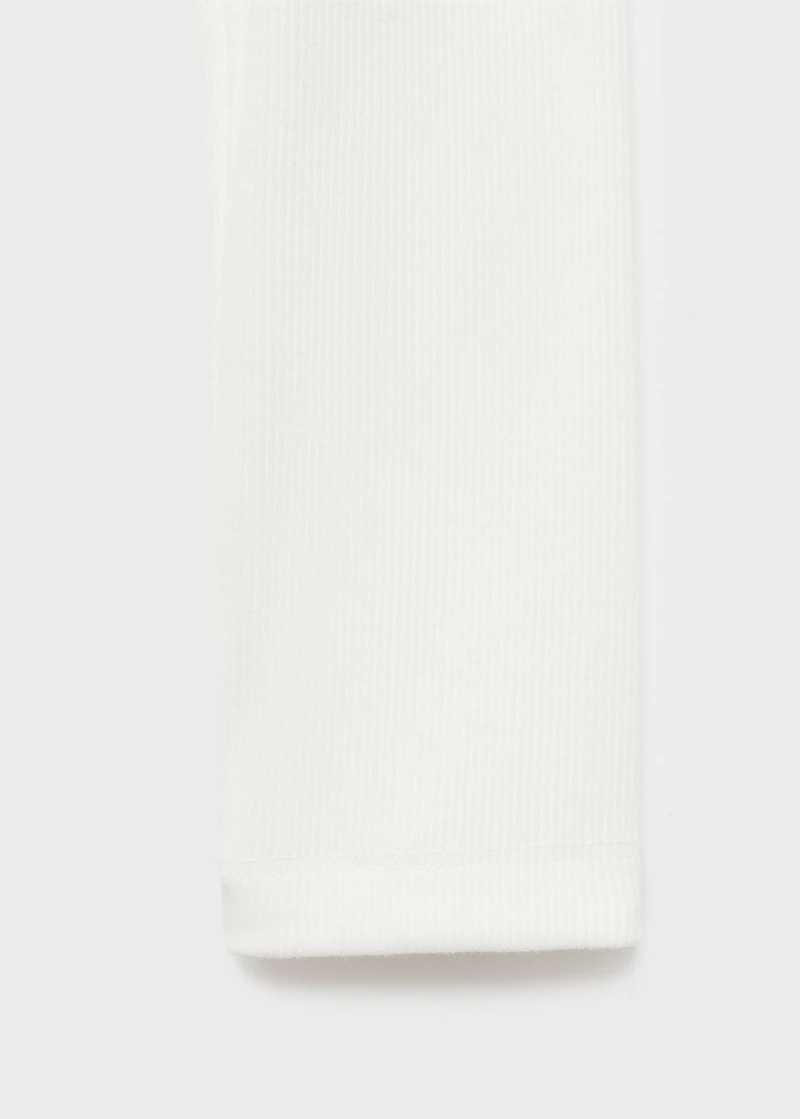 Rib-knit round-neck t-shirt