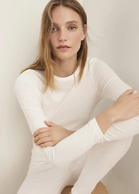 Rib-knit round-neck t-shirt