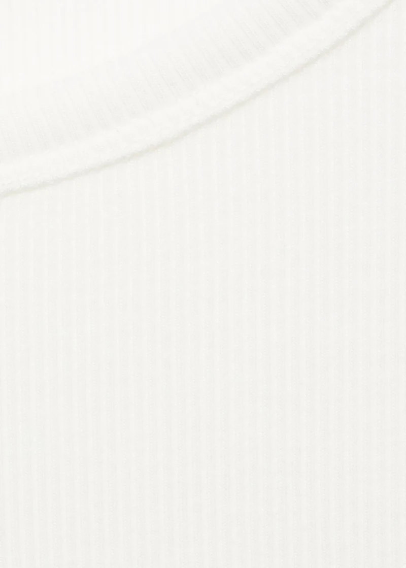 Rib-knit round-neck t-shirt