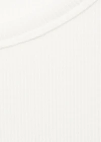 Rib-knit round-neck t-shirt